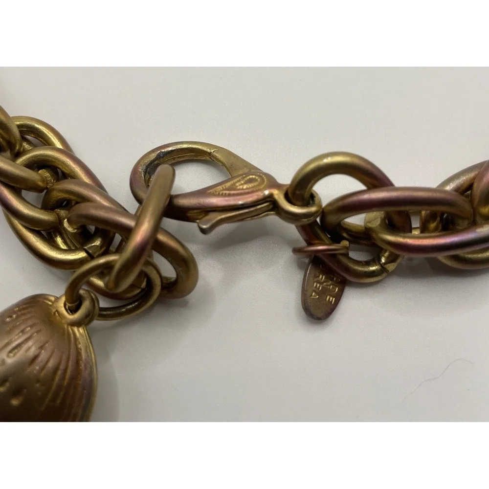 Vintage 80's Heavy 2 Toned Brass Twisted Chain Link Belt Women's Size Medium 36